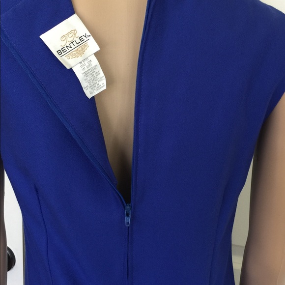 Bentley Blue Dress Sz4 Sleeveless Square neck Zip - Picture 5 of 7